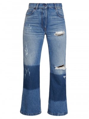 8 Moncler Расклешенные джинсы Palm Angels с эффектом потертости , синий Genius