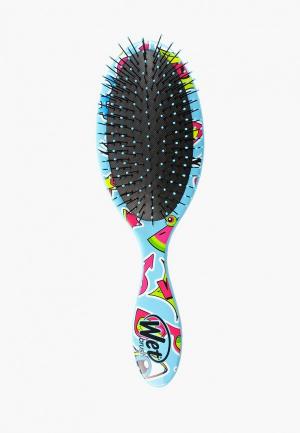 Расческа Wet Brush HAPPY HAIR HEART/EYES для спутанных волос (сердце/глаза). Цвет: голубой