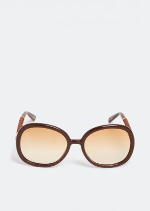 Солнечные очки TOD'S Round-frame sunglasses, коричневый Tod's