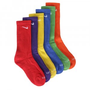 Набор из 6 детских носков среднего размера на каждый день с мягкой подушкой и круглым вырезом , цвет multi color Nike