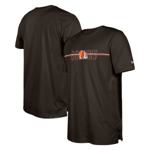 Мужская коричневая футболка тренировочного лагеря НФЛ Cleveland Browns 2023 New Era