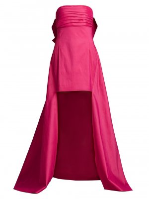 Платье без бретелек High-Low , розовый Tadashi Shoji