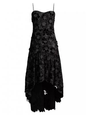 Бархатное платье миди Alexa с цветочным принтом , черный Ungaro