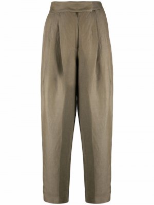 Pleat-detail trousers Federica Tosi. Цвет: зеленый