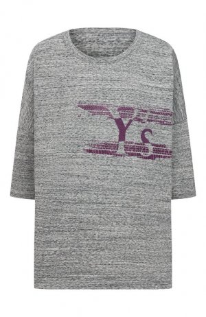 Хлопковая футболка Y`s. Цвет: серый