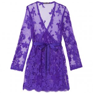 Халат Victoria's Secret Sheer Lace Wrap, фиолетовый Victoria's