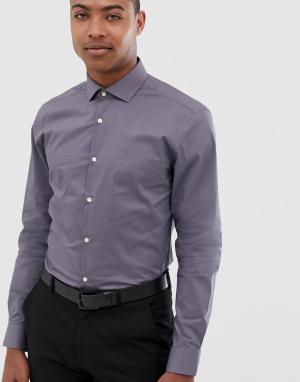 Приталенная рубашка с длинными рукавами Moss London-Серый BROS