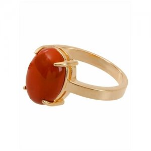 Кольцо помолвочное , яшма, размер 17, бордовый, красный Lotus Jewelry. Цвет: бордовый