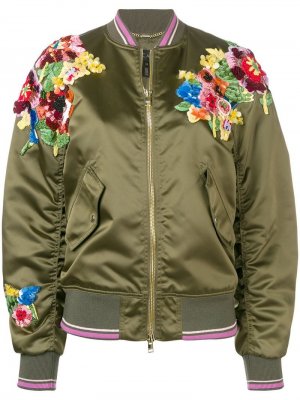 Куртка-бомбер с цветочным принтом Escada