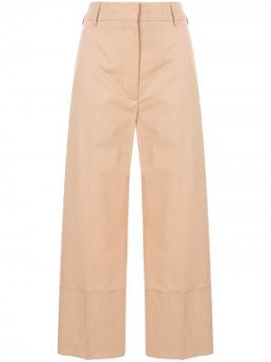 Укороченные брюки со вставками Cédric Charlier. Цвет: коричневый
