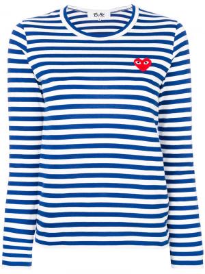 Полосатая футболка с длинными рукавами Comme Des Garçons Play. Цвет: синий