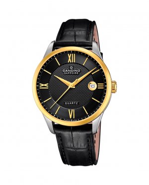 C4708/C Пара черные кожаные мужские часы , черный Candino