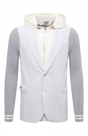 Комбинированный пиджак Eleventy Platinum. Цвет: серый