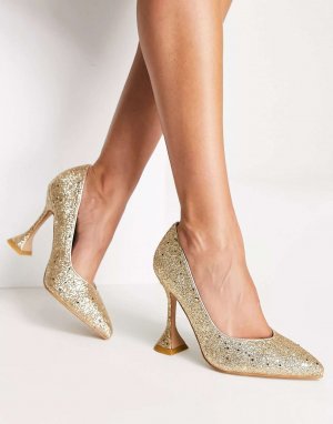 Золотые туфли-лодочки с блестками Bridal Tassy Be Mine