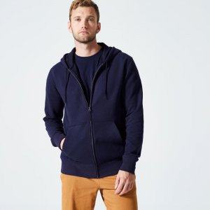 Мужская куртка с капюшоном на молнии - Essentials 500 темно-синий DOMYOS, цвет blau Domyos