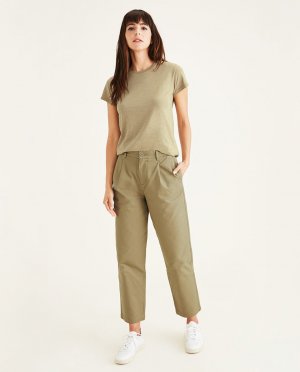 Женские брюки-чиносы с завышенной талией и вытачками Dockers, бежевый DOCKERS. Цвет: бежевый