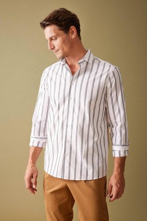 Рубашка с длинным рукавом без железной отделки Modern Fit , белый DeFacto