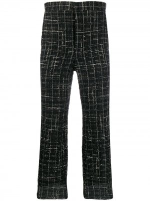 Твидовые брюки чинос с бахромой Thom Browne. Цвет: черный