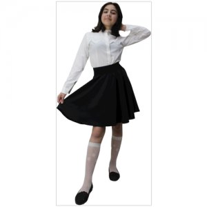 Школьная юбка , размер 122, черный ТЕХНОТКАНЬ. Цвет: черный