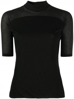 Andrea Yaaqov полупрозрачная блузка с короткими рукавами Ya'aqov. Цвет: черный