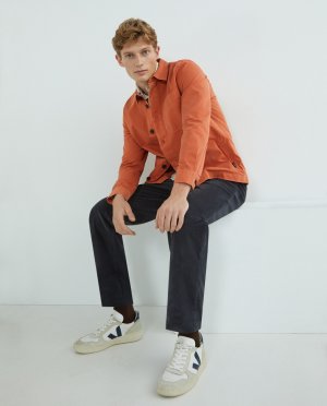 Мужская рубашка с длинными рукавами и нагрудным карманом , оранжевый Barbour