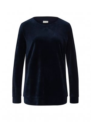 Велюровый пуловер-свитер Hanro, синий HANRO