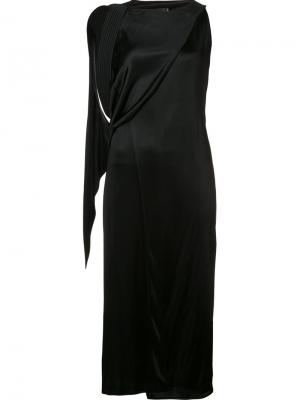 Платье с драпированной деталью Atlein. Цвет: чёрный