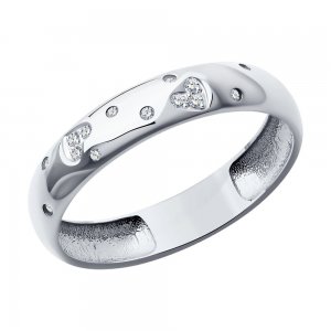 Обручальное кольцо SOKOLOV из белого золота с бриллиантами Diamonds