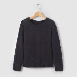 Пуловер из плетеного трикотажа 3-12 лет R essentiel. Цвет: синий морской