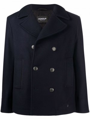 Двубортное пальто со стеганой подкладкой DONDUP. Цвет: синий