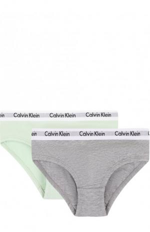 Комплект из двух пар трусов с логотипом бренда Calvin Klein Underwear. Цвет: серый