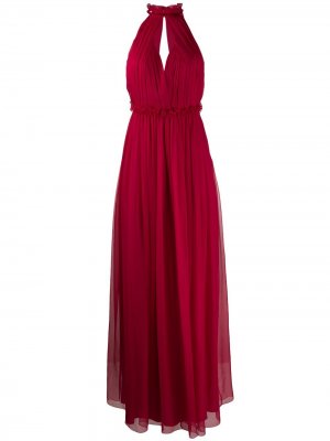 Длинное платье с вырезом халтер Alberta Ferretti. Цвет: красный