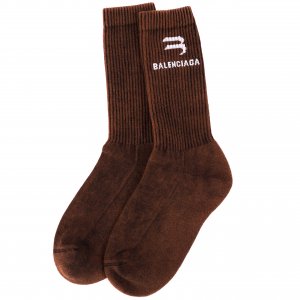 Коричневые носки с логотипом Balenciaga