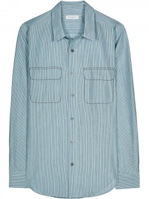 Полосатая рубашка кроя слим EQUIPMENT GENDER FLUID. Цвет: синий