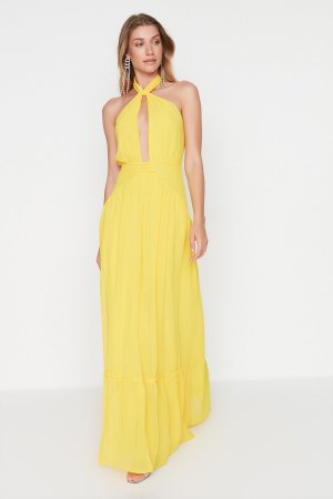 Вечернее платье/платье для выпускного – Желтый Базовый Trendyol