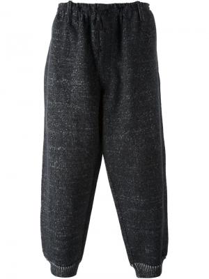 Вязаные спортивные брюки Yohji Yamamoto. Цвет: синий