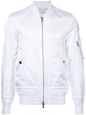Куртка-бомбер с карманом на рукаве Estnation. Цвет: белый