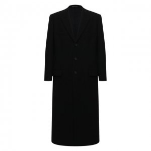 Шерстяное пальто Yohji Yamamoto. Цвет: чёрный