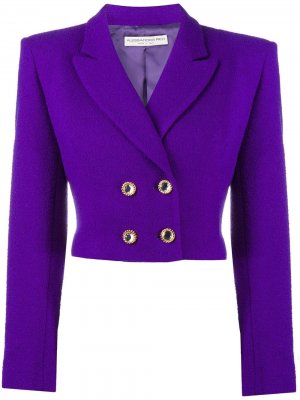 Укороченный двубортный пиджак Alessandra Rich. Цвет: фиолетовый