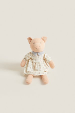 Мягкая игрушка свинка в платье Zara, розовый ZARA