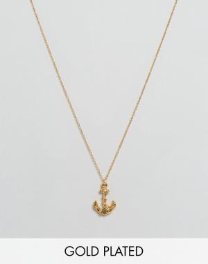 Ожерелье с подвеской-якорем Gorjana. Цвет: золотой