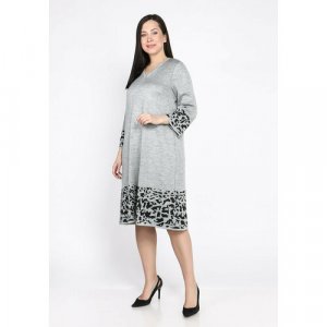 Платье , трапециевидный силуэт, размер 48, серый VIVAWOOL. Цвет: серый