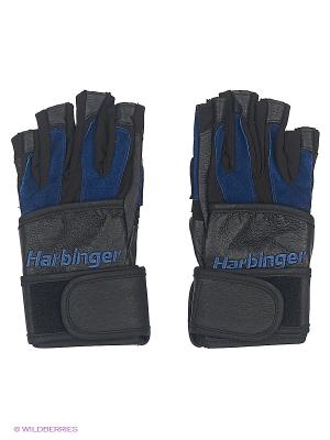 Перчатки для фитнеса мужские BioFlex WristWrap HARBINGER. Цвет: черный, синий