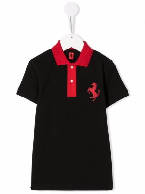 Рубашка поло с логотипом Ferrari Kids. Цвет: черный