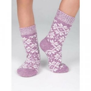 Носки детские, вязаные, размер 32-34, фиолетовый Снежно. Цвет: фиолетовый/сиреневый