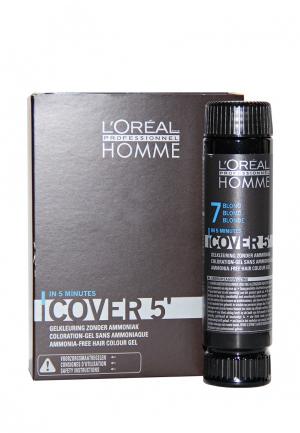 Тонирующий гель Кавер 5 №7 LOreal Professional L'Oreal Homme - Уход за волосами и тонирование седины для мужчин. Цвет: коричневый