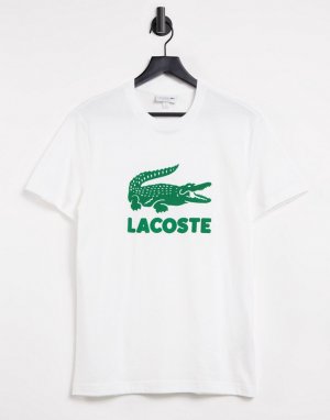 Белая футболка с большим логотипом-крокодилом -Белый Lacoste