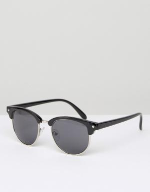 Черные солнцезащитные очки в стиле ретро D-Struct. Цвет: черный