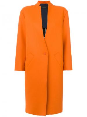 Пальто на одной пуговице Cédric Charlier. Цвет: жёлтый и оранжевый