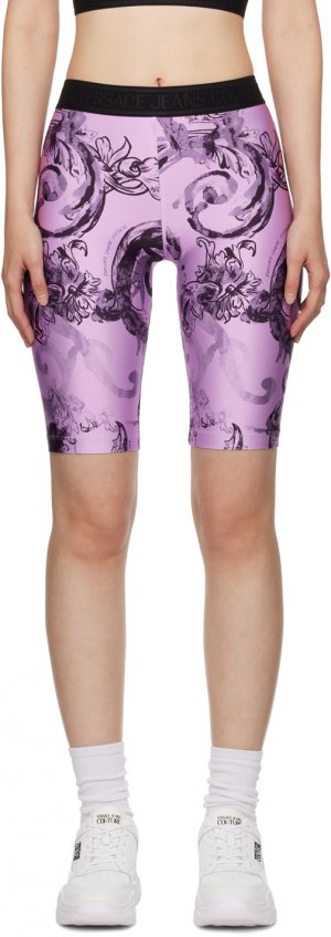 Пурпурные шорты с принтом Versace Jeans Couture
